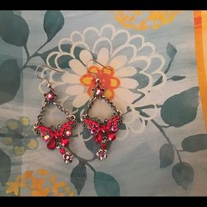 Red Butterfly Earrings